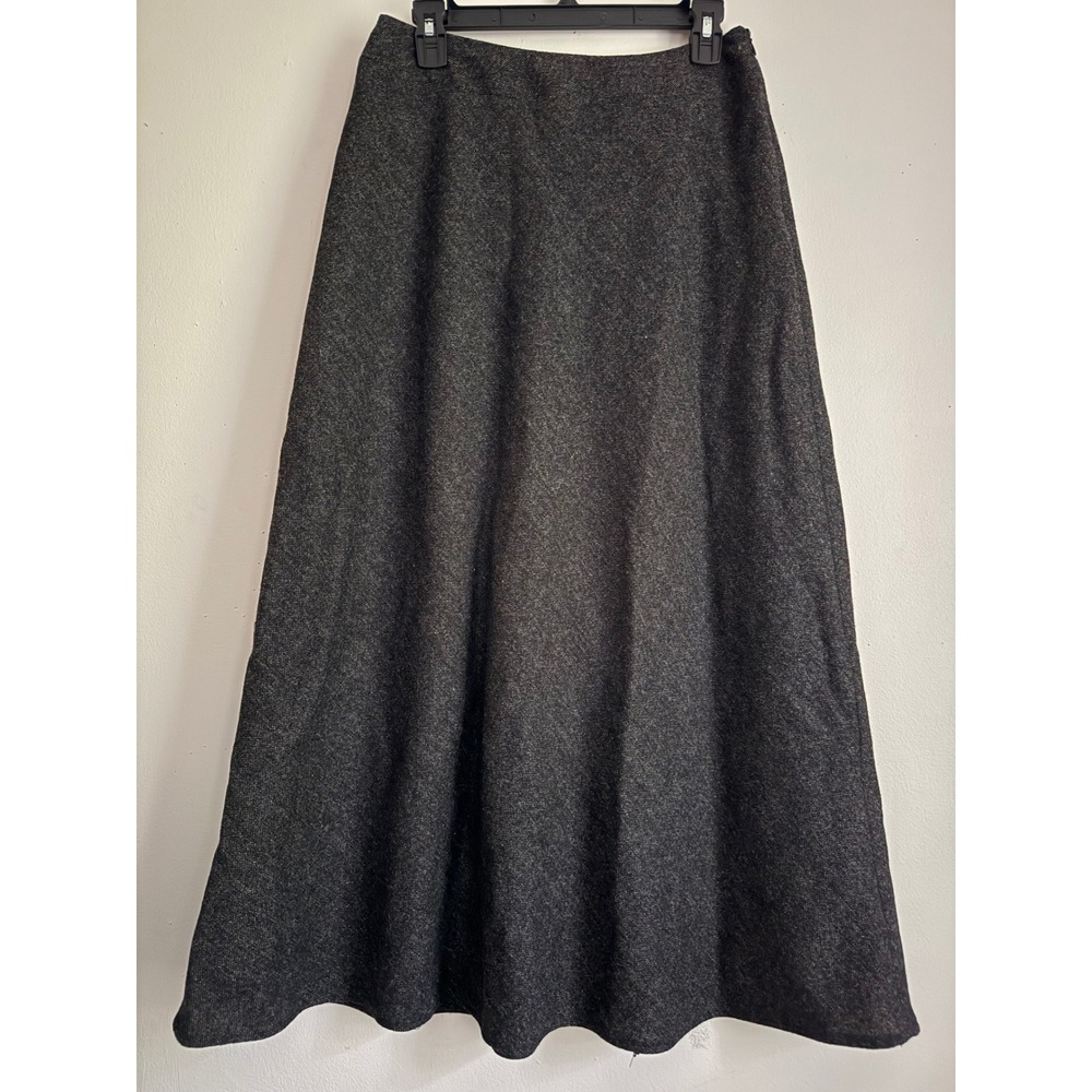 Lauren Ralph Lauren Wool Maxi Skirt Grey A-Line 90s Old Money Vintage Size 6